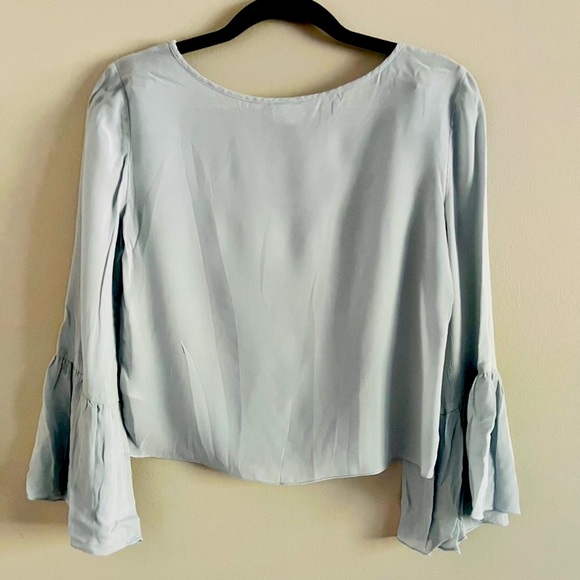 Babaton Light Blue Blouse with Bell Sleeves, Size XXS - Picture 6 of 9
